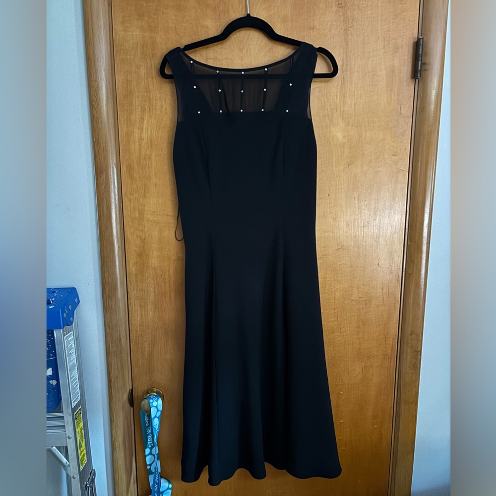 Evan Picone Size 16 Black Dress with Rhinestones